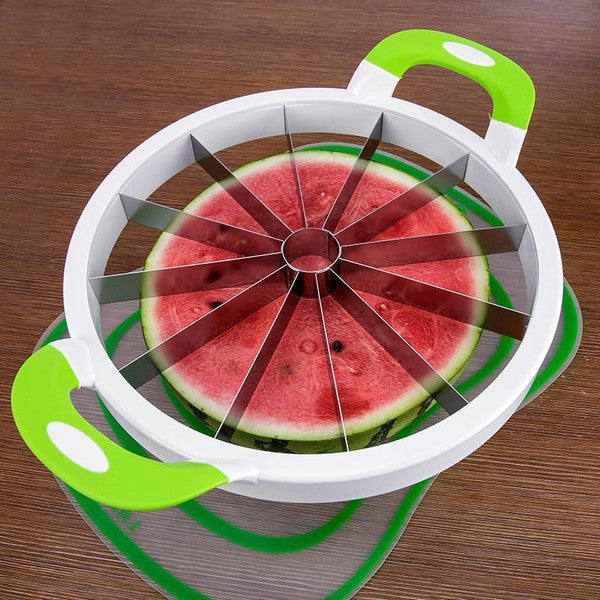 Fruit & Vegetable Slicer Stainless Steel | 12-Slice One-Motion Blade | Cuts Through Melon & Pineapple Skins Fast