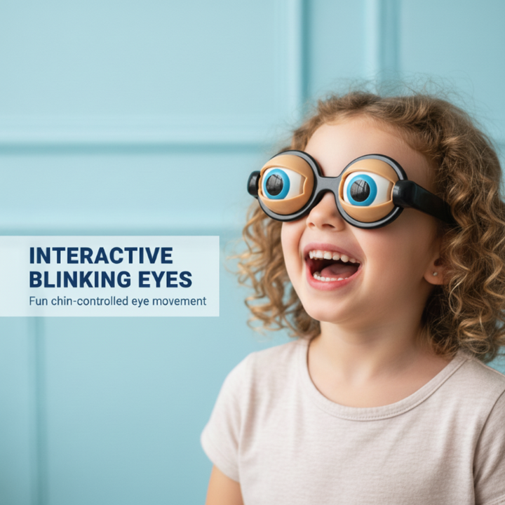 Fun Glasses Jaw-Controlled Lightweight with Blinking Eye Animation