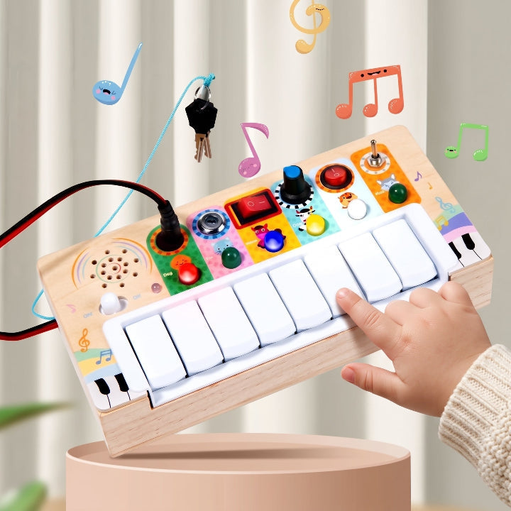 Baby Piano Activity Board 8 Keys Light Sound Animal Toy 1