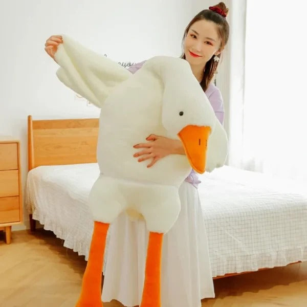 Giant Goose Plush Pillow | Reinforced Stitching, PP Cotton Filling | Body Pillow, Sofa Cushion, Sleeping Partner