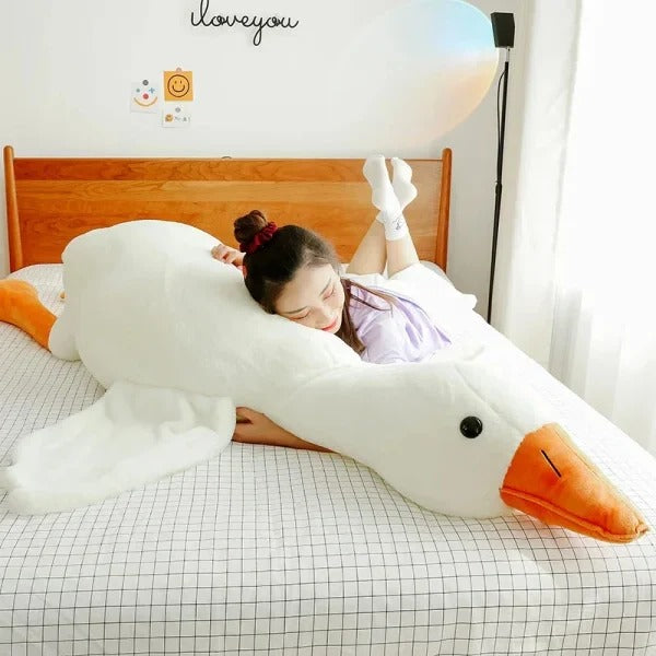 Giant Goose Plush Pillow | Reinforced Stitching, PP Cotton Filling | Body Pillow, Sofa Cushion, Sleeping Partner