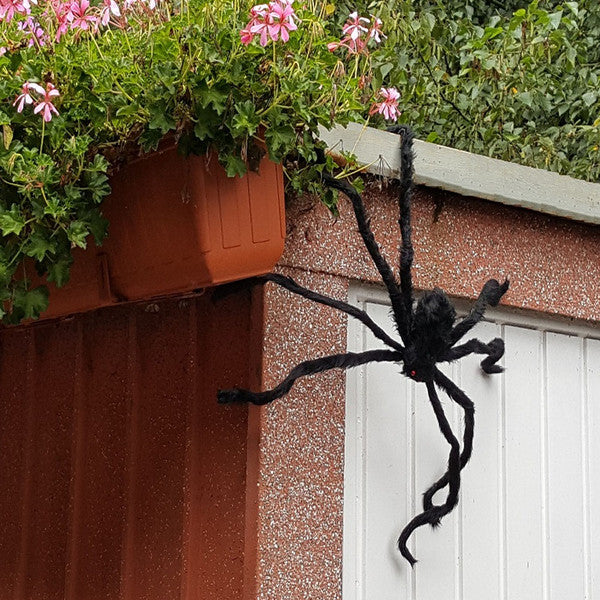 Giant Halloween Spider Decoration | Hairy Body, Bendable Legs & Red Eyes | Weather-Resistant Indoor Outdoor Decor