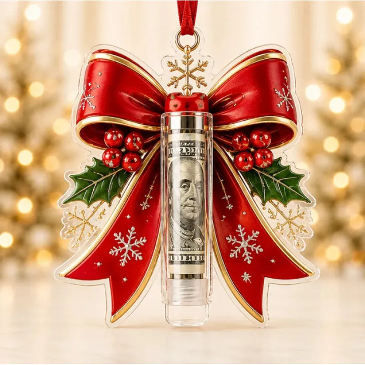 Gift Box Ornament Hanging Christmas Tree Festive with Hidden Compartment