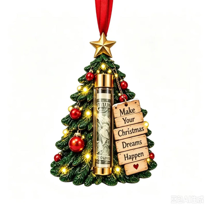Gift Box Ornament Hanging Christmas Tree Festive with Hidden Compartment