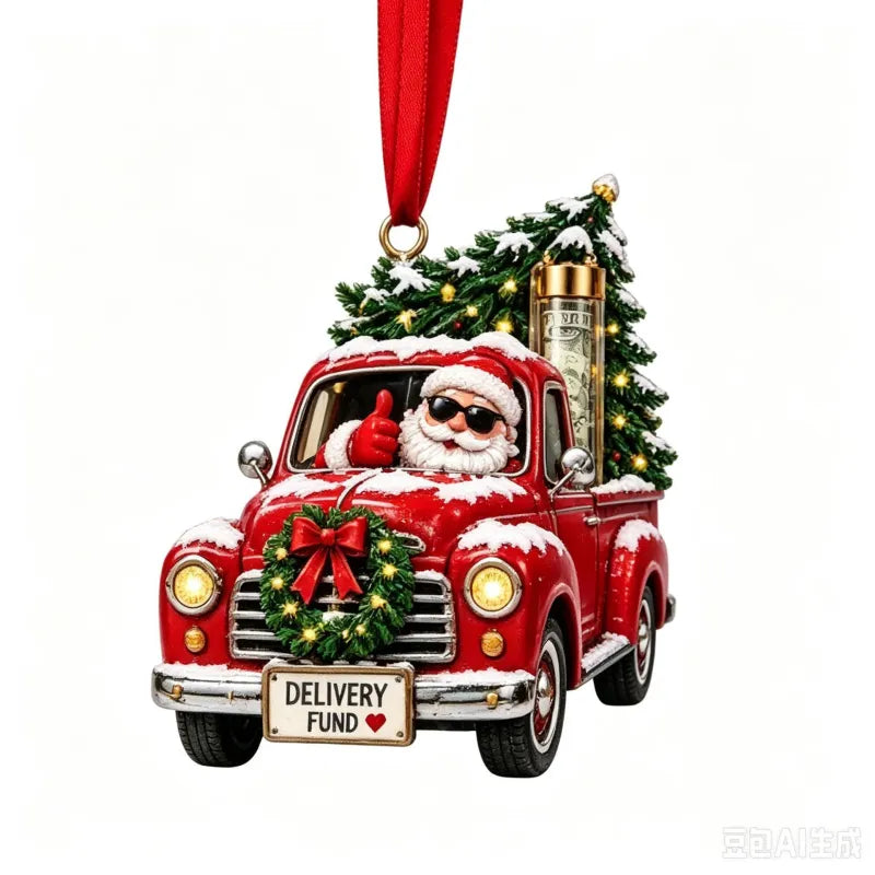 Gift Box Ornament Hanging Christmas Tree Festive with Hidden Compartment