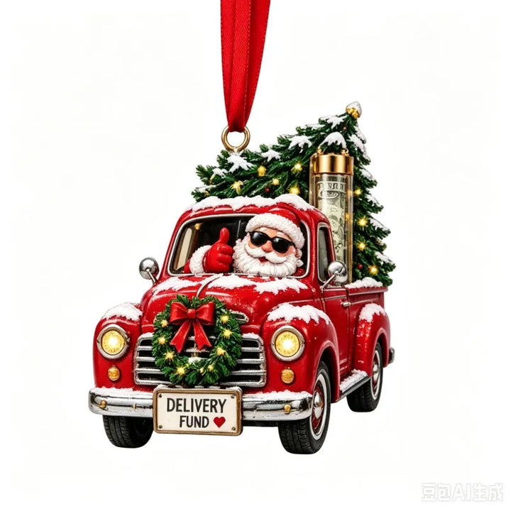 Gift Box Ornament Hanging Christmas Tree Festive with Hidden Compartment