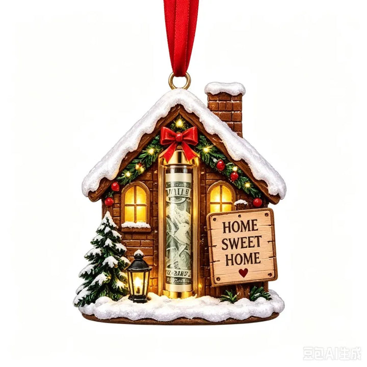 Gift Box Ornament Hanging Christmas Tree Festive with Hidden Compartment