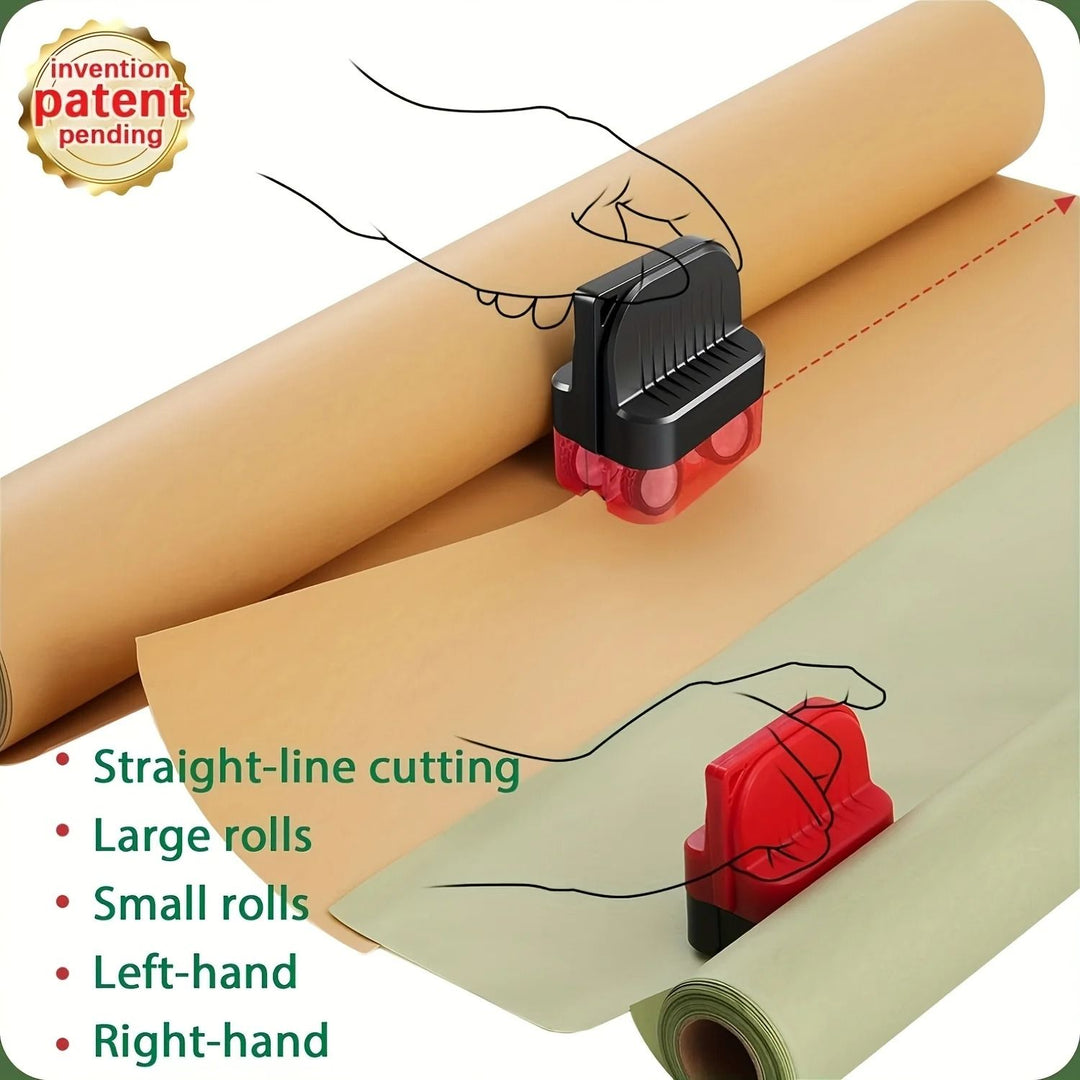 Gift Wrap Cutter Cylindrical Reusable Enclosed Blade with Clean Straight Cuts