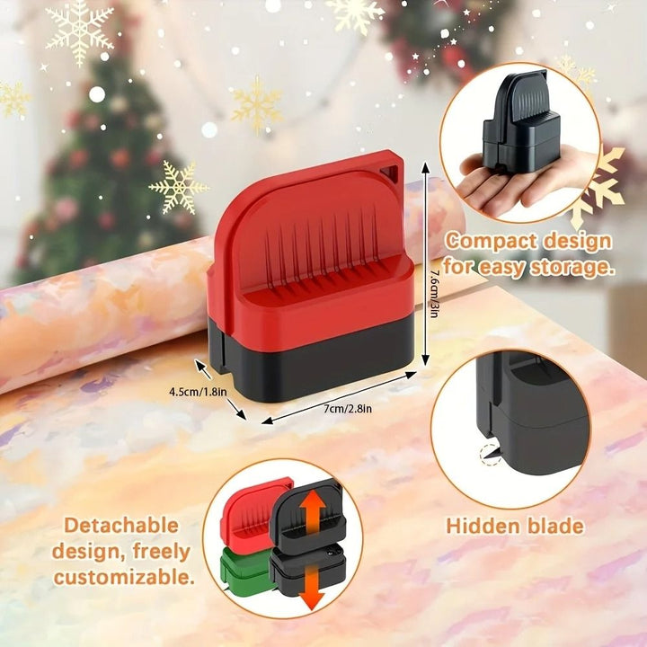 Gift Wrap Cutter Cylindrical Reusable Enclosed Blade with Clean Straight Cuts