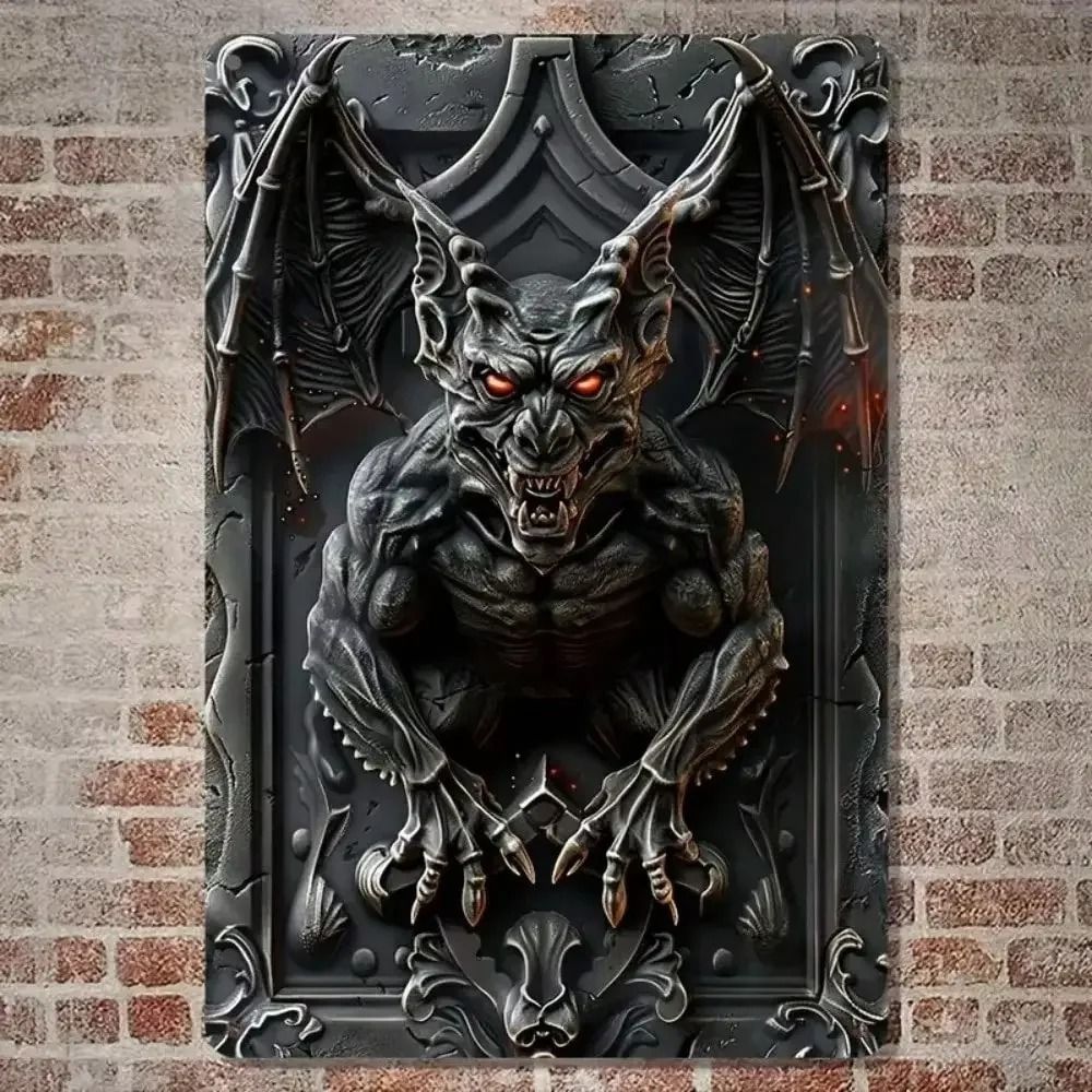 Gothic Aluminum Wall Sign | Waterproof Weather-Resistant Design | Pre-Drilled for Easy Indoor or Outdoor Halloween Décor Mounting