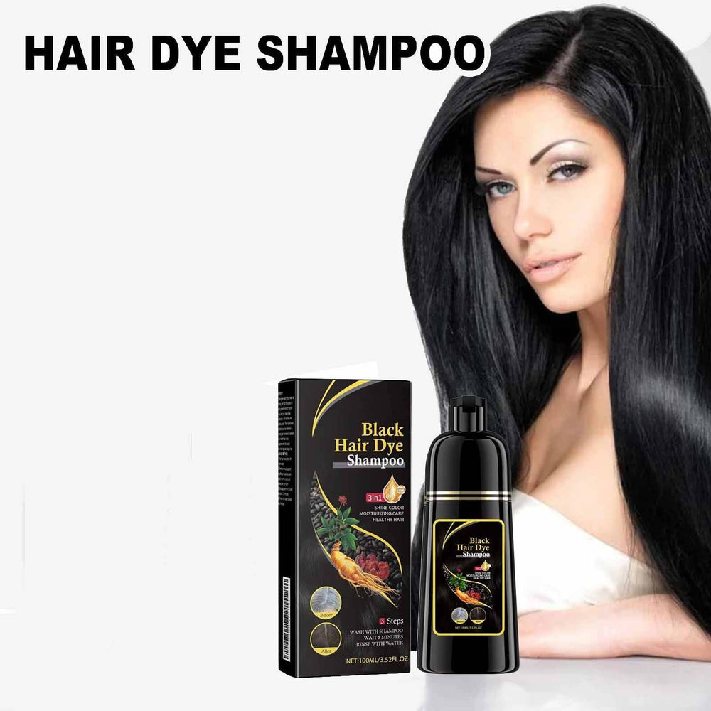Hair Colour Shampoo for Grey Coverage | Ginseng, Ginger & Aloe Extract | Chemical-Free, Colours Hair in 10 Minutes