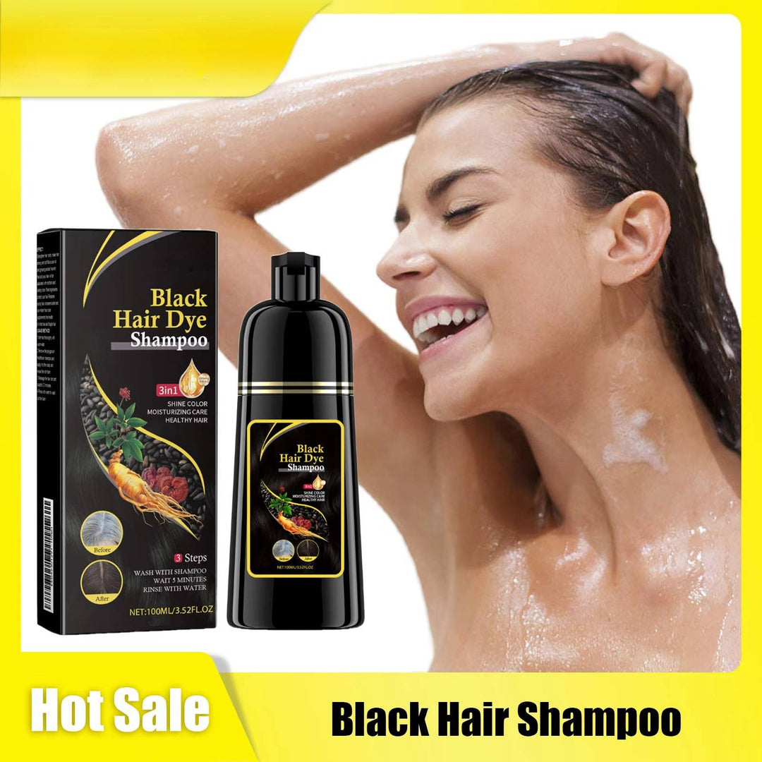 Hair Colour Shampoo for Grey Coverage | Ginseng, Ginger &amp; Aloe Extract | Chemical-Free, Colours Hair in 10 Minutes