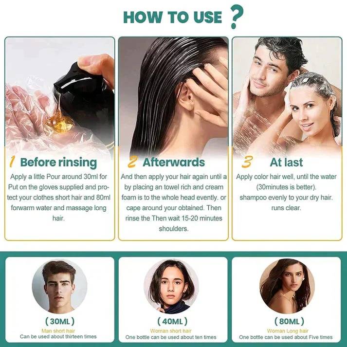 Hair Colour Shampoo for Grey Coverage | Ginseng, Ginger &amp; Aloe Extract | Chemical-Free, Colours Hair in 10 Minutes