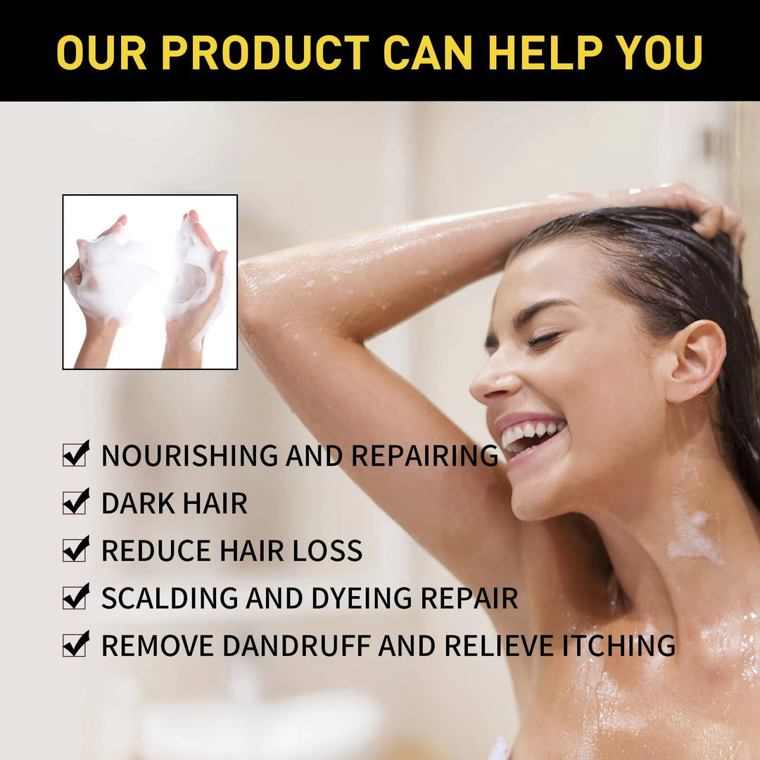 Hair Colour Shampoo for Grey Coverage | Ginseng, Ginger &amp; Aloe Extract | Chemical-Free, Colours Hair in 10 Minutes