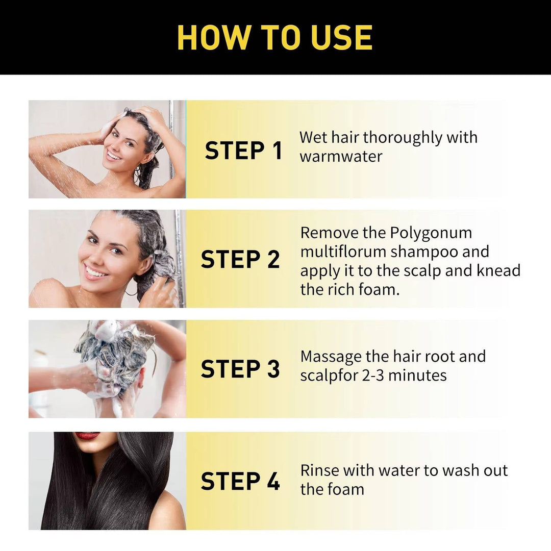 Hair Colour Shampoo for Grey Coverage | Ginseng, Ginger &amp; Aloe Extract | Chemical-Free, Colours Hair in 10 Minutes