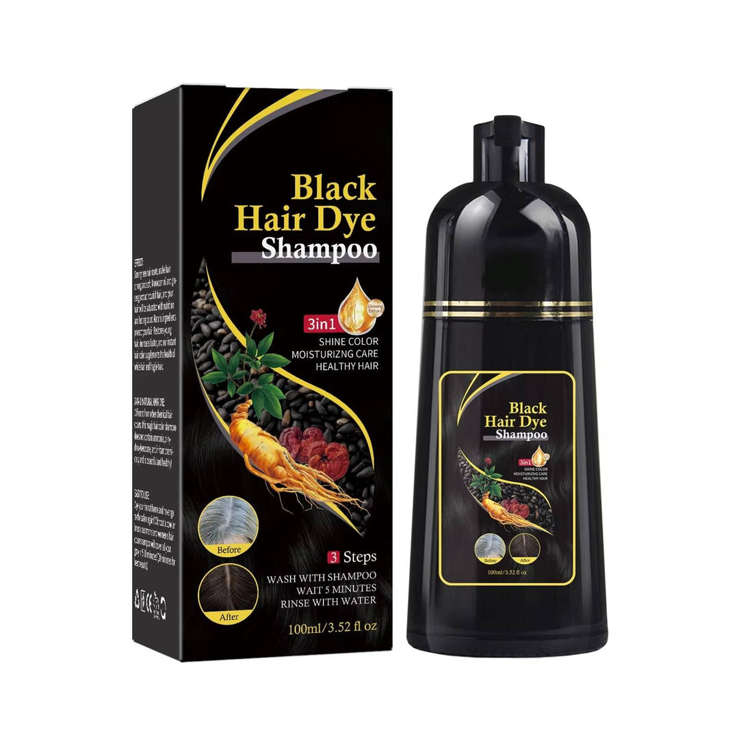 Hair Colour Shampoo for Grey Coverage | Ginseng, Ginger & Aloe Extract | Chemical-Free, Colours Hair in 10 Minutes