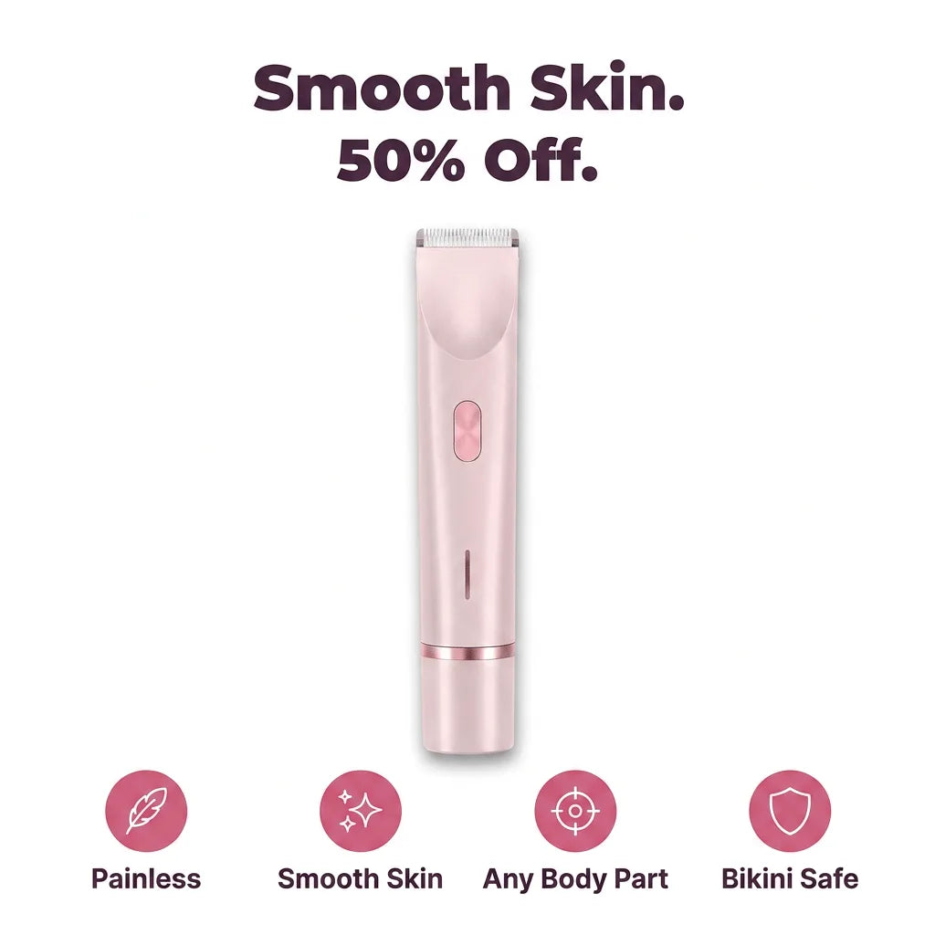 Hair Remover for Women | 2-in-1 Electric Shaver &amp; Trimmer | Painless Razor-Burn Free Hair Removal for Sensitive Skin