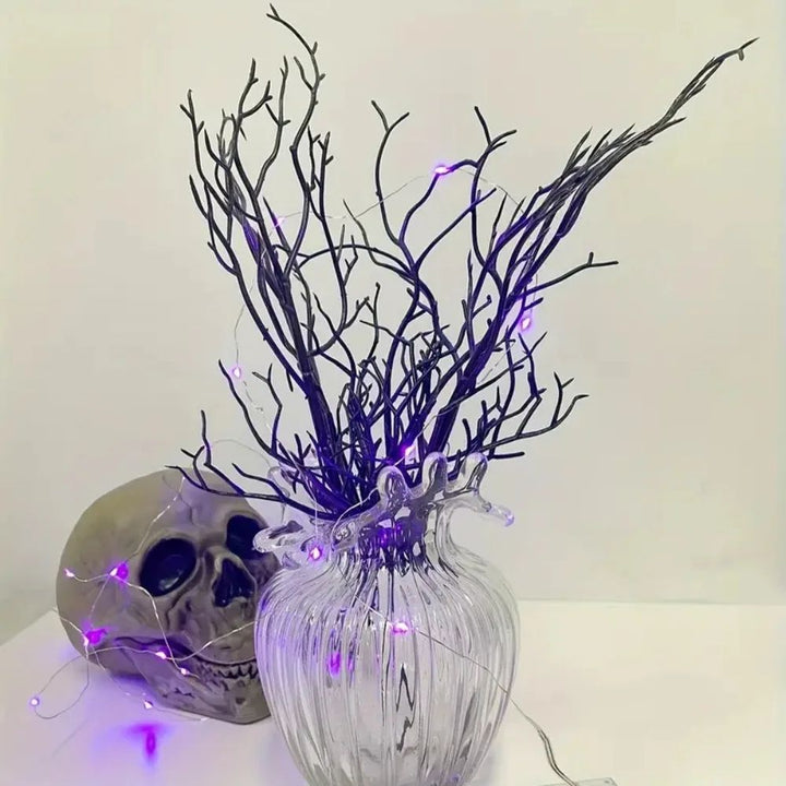 Halloween Black Branches Gothic Decor | 5-Piece Set for Vases and Centerpieces | Reusable Plastic Twig Branches for Table Displays