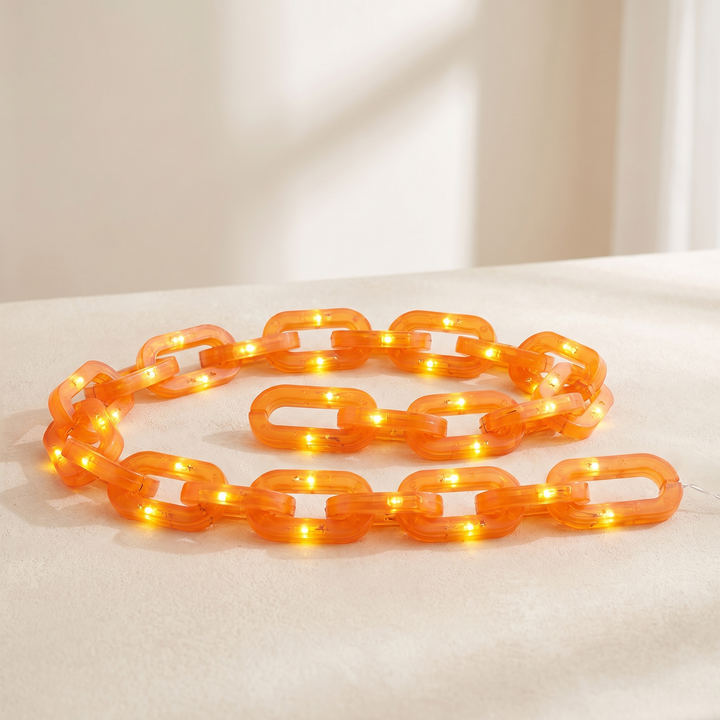 Halloween Chain String Lights | Linked Loops, Warm Glow