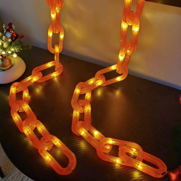Halloween Chain String Lights | Linked Loops, Warm Glow