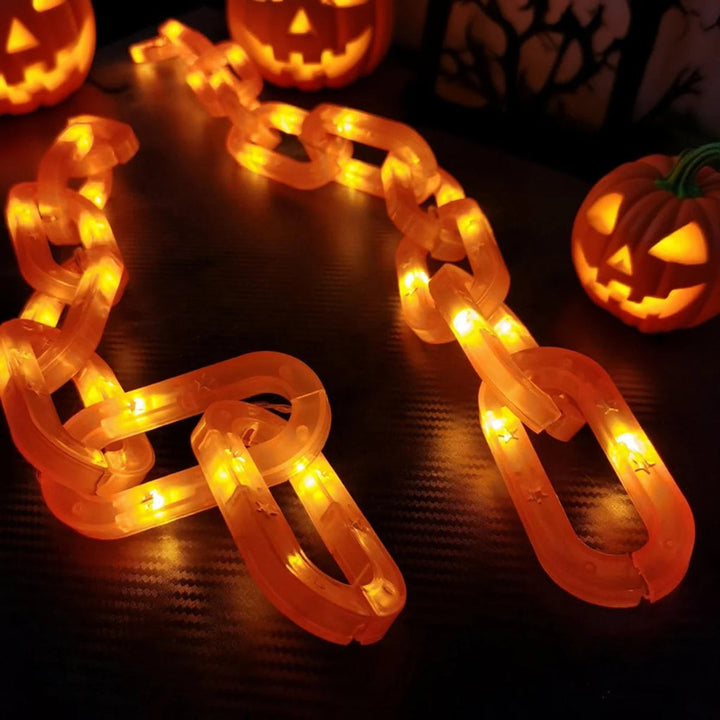 Halloween Chain String Lights | Linked Loops, Warm Glow