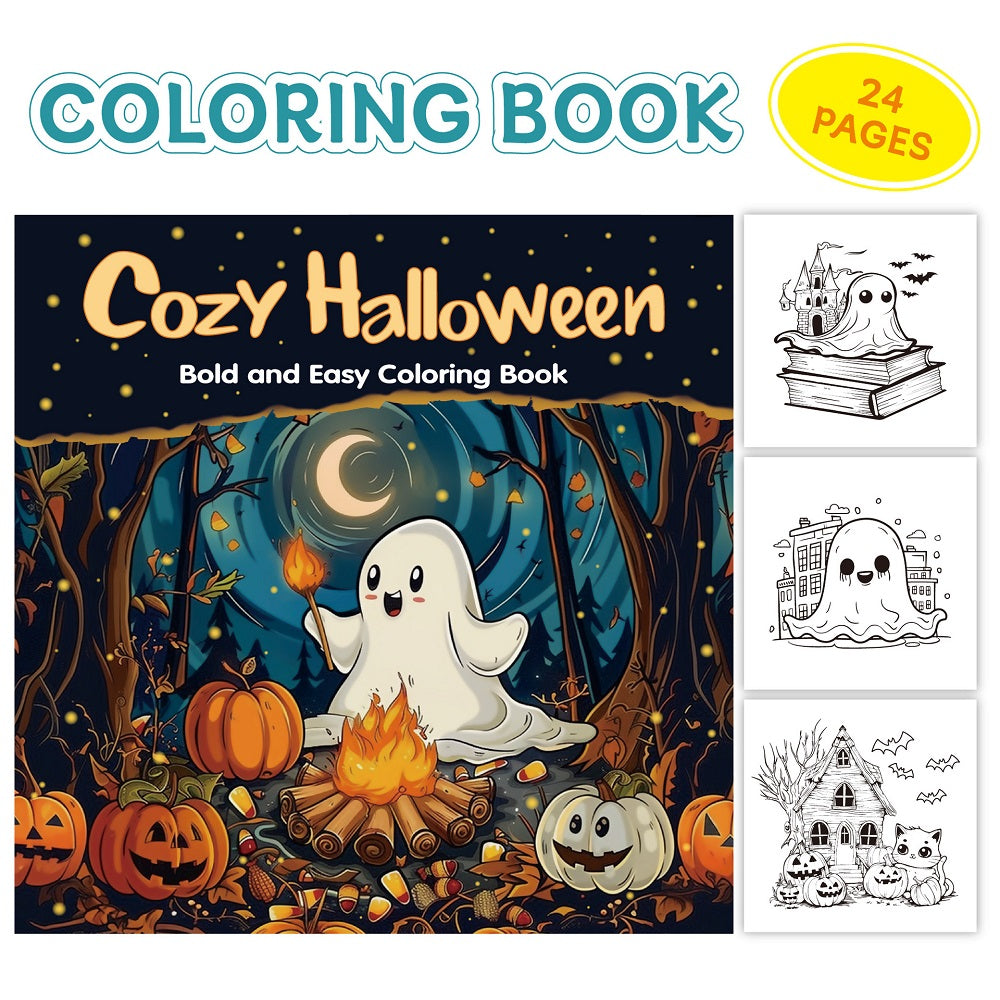 Halloween Coloring Book for Adults and Teens | Bold Easy Designs, Single-Sided Thick Paper | Stress Relief Gift