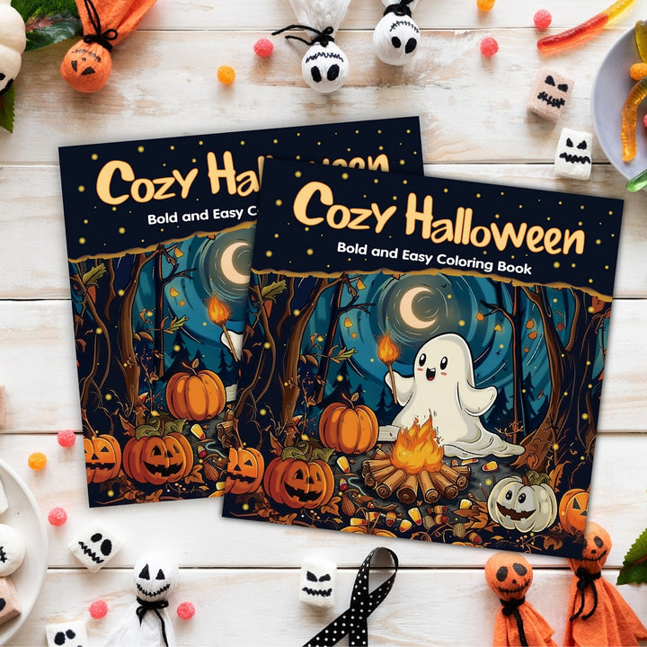 Halloween Coloring Book for Adults and Teens | Bold Easy Designs, Single-Sided Thick Paper | Stress Relief Gift