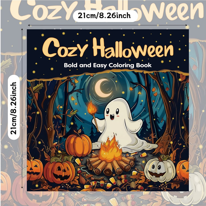 Halloween Coloring Book for Adults and Teens | Bold Easy Designs, Single-Sided Thick Paper | Stress Relief Gift