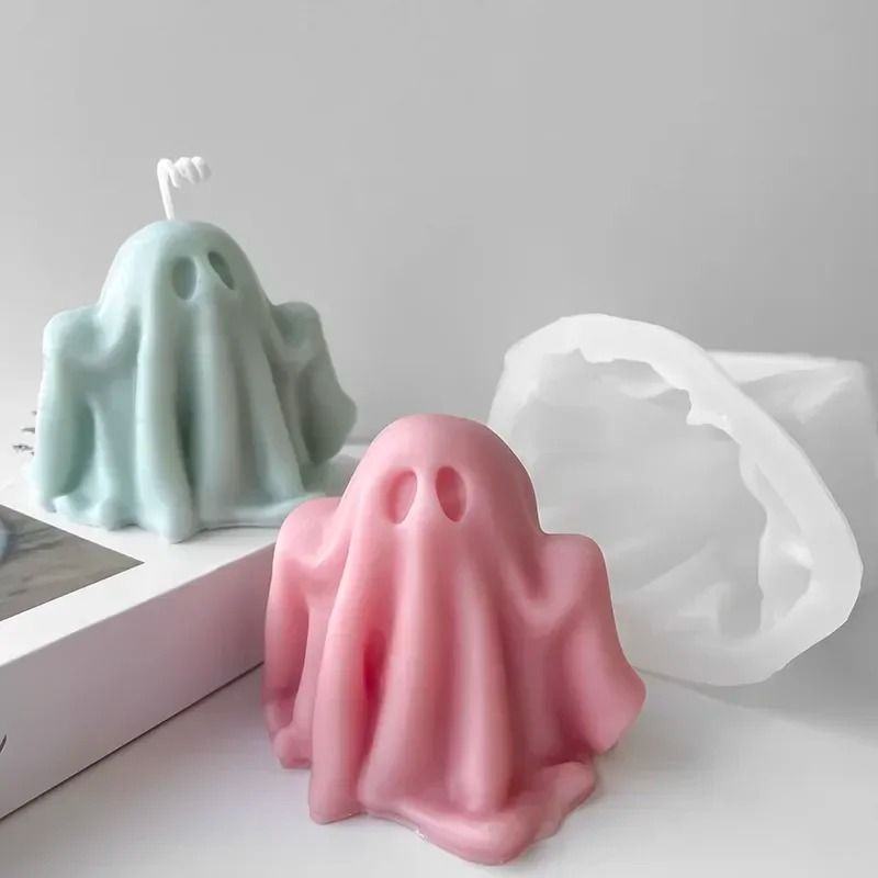 Halloween Ghost Silicone Candle Mould | Reusable for Wax, Resin, Plaster and Soap Crafts | Flexible, Easy-Release Design