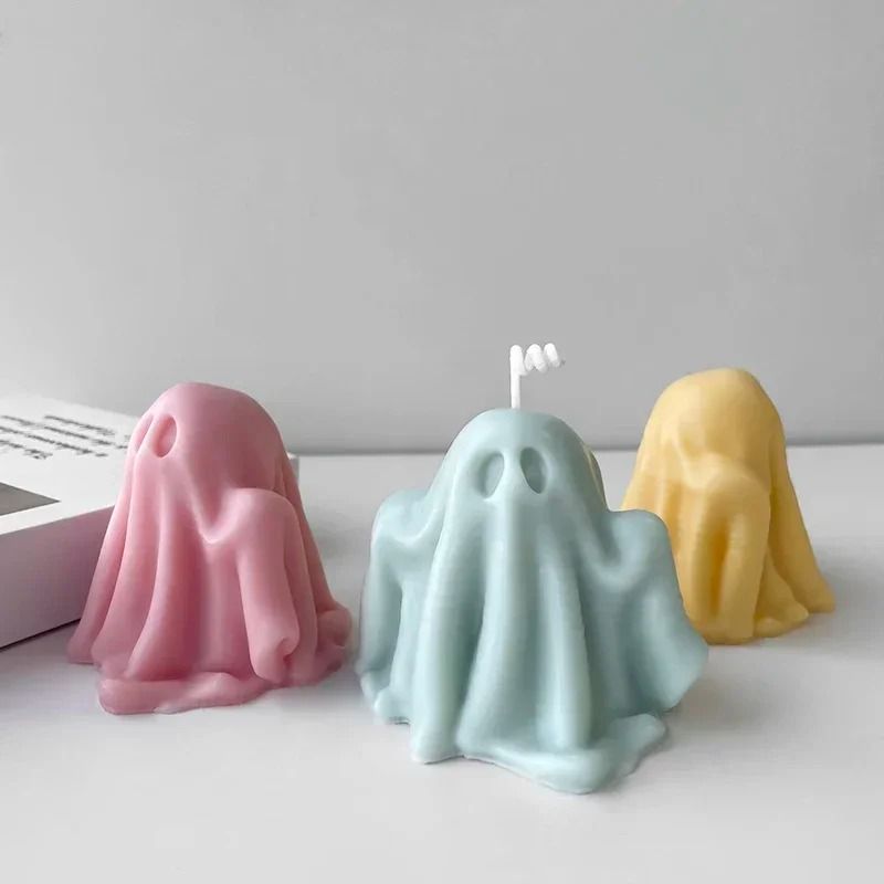 Halloween Ghost Silicone Candle Mould | Reusable for Wax, Resin, Plaster and Soap Crafts | Flexible, Easy-Release Design