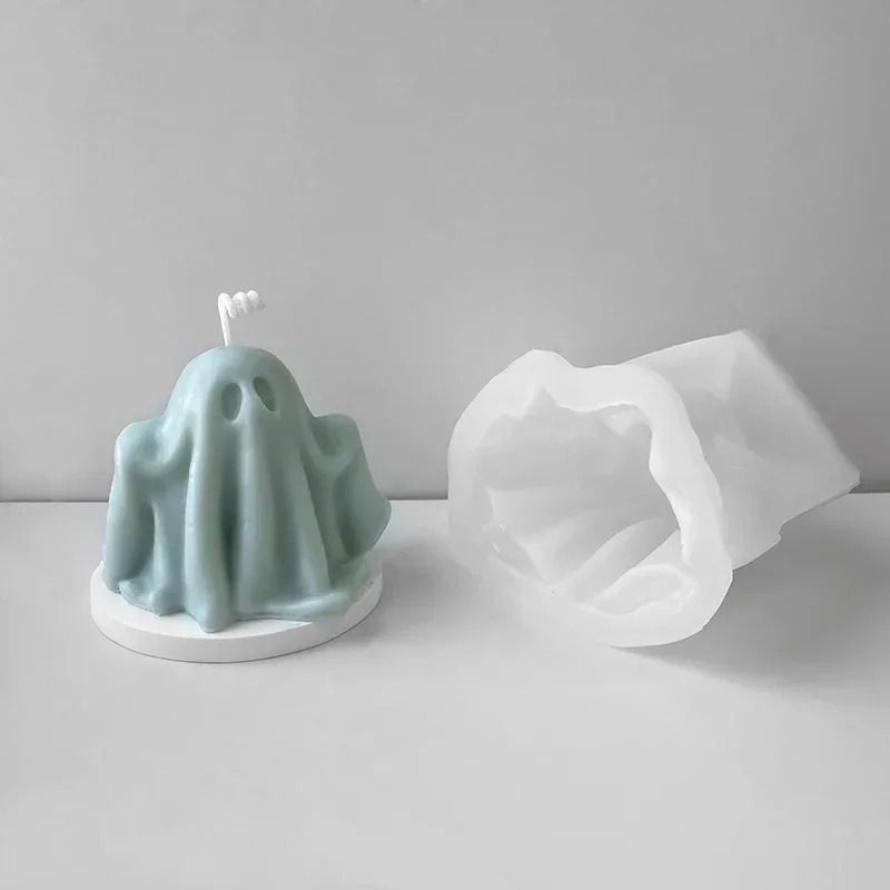 Halloween Ghost Silicone Candle Mould | Reusable for Wax, Resin, Plaster and Soap Crafts | Flexible, Easy-Release Design