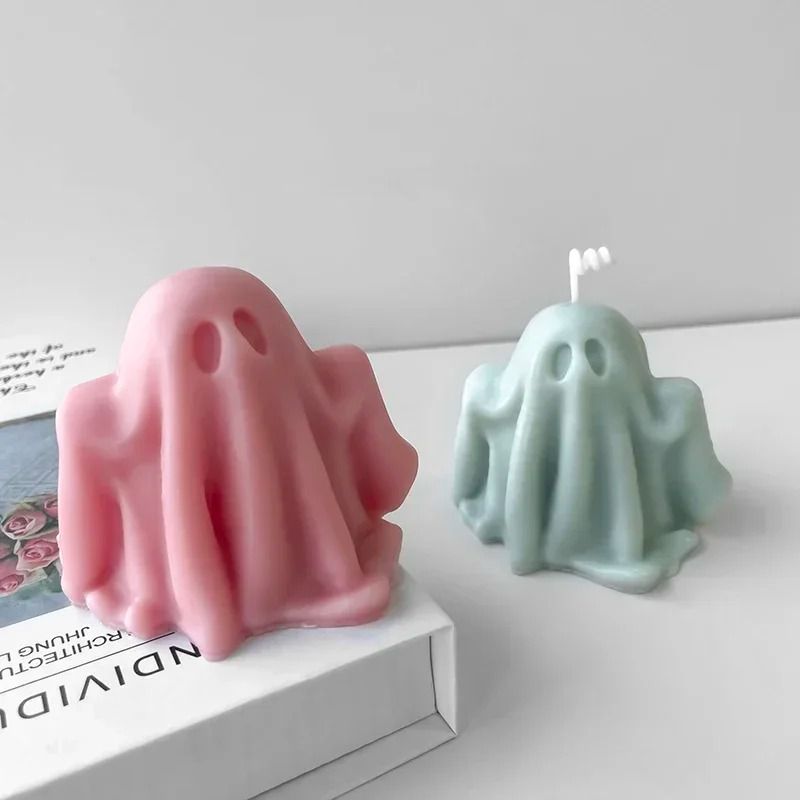 Halloween Ghost Silicone Candle Mould | Reusable for Wax, Resin, Plaster and Soap Crafts | Flexible, Easy-Release Design