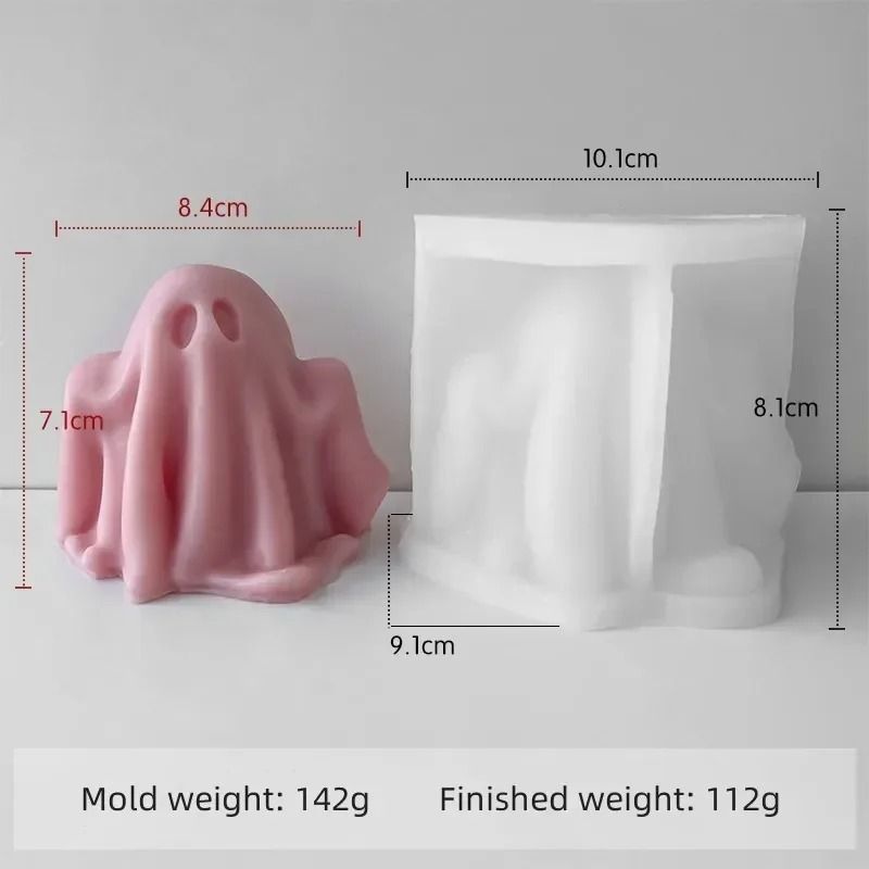 Halloween Ghost Silicone Candle Mould | Reusable for Wax, Resin, Plaster and Soap Crafts | Flexible, Easy-Release Design