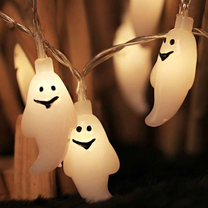 Halloween Ghost String Lights LED | Mini Ghost-Shaped Lights, Indoor &amp; Outdoor Use | Weather-Resistant, Energy-Efficient