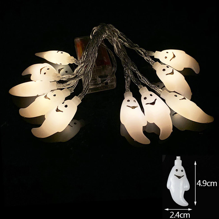 Halloween Ghost String Lights LED | Mini Ghost-Shaped Lights, Indoor &amp; Outdoor Use | Weather-Resistant, Energy-Efficient