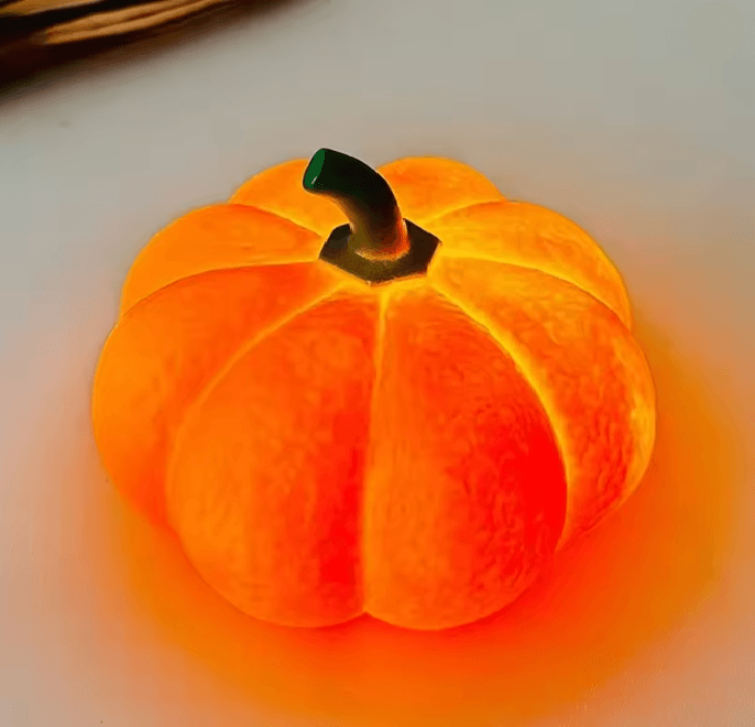 Halloween Pumpkin LED Night Light | Battery-Powered Portable Lantern | Warm Cordless Glow for Kids Rooms and Parties