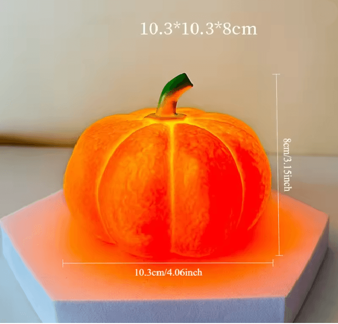 Halloween Pumpkin LED Night Light | Battery-Powered Portable Lantern | Warm Cordless Glow for Kids Rooms and Parties