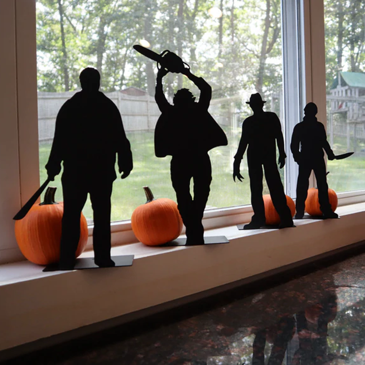 Halloween Shadow Figures Silhouette Decorations | Set of 4 Freestanding Action Poses | No Tools or Hanging Required