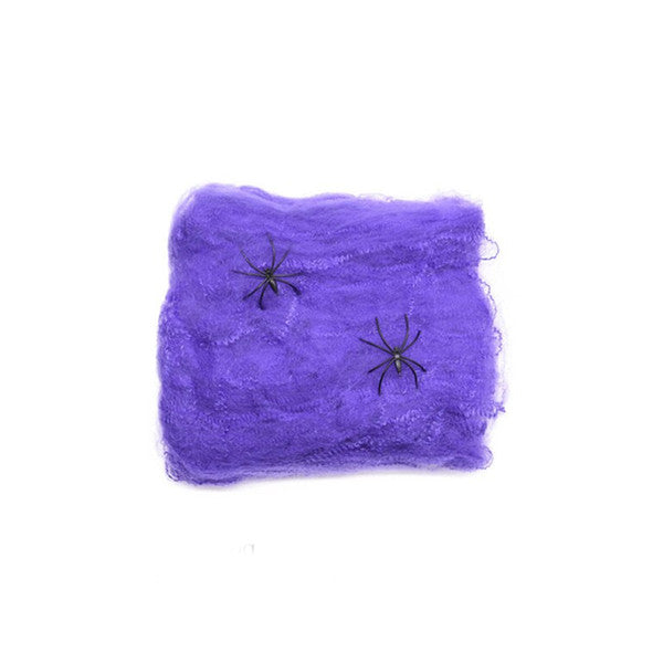 Halloween Spider Web Decoration | Stretchable Cobweb with Fake Spider Prop | Indoor and Outdoor Halloween Party Décor