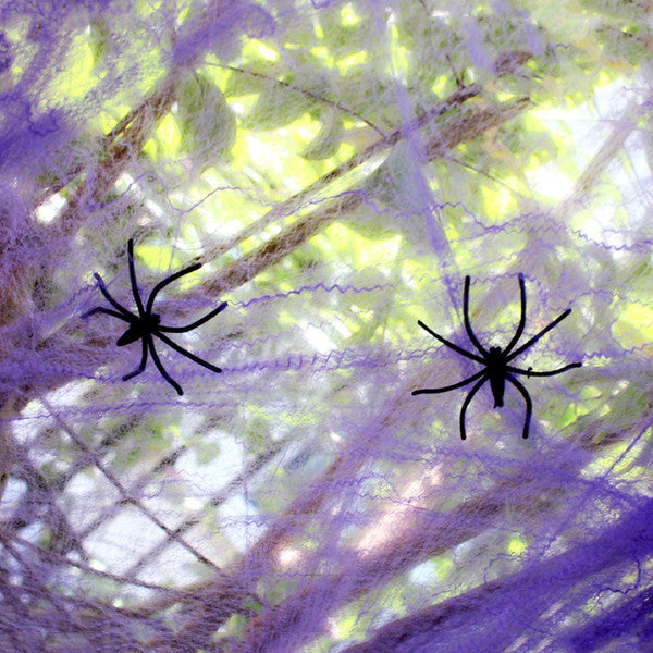 Halloween Spider Web Decoration | Stretchable Cobweb with Fake Spider Prop | Indoor and Outdoor Halloween Party Décor