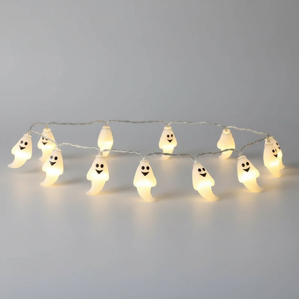 Halloween String Lights Battery LED | Pumpkin, Ghost, Skull, Eyeball Covers | Weatherproof Indoor &amp; Outdoor Use