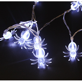 Halloween String Lights with Pumpkin Ghost Bat Skull Eyeball Covers | 10 LED Bulbs, 1.2 Metres | Battery Operated, No Wiring
