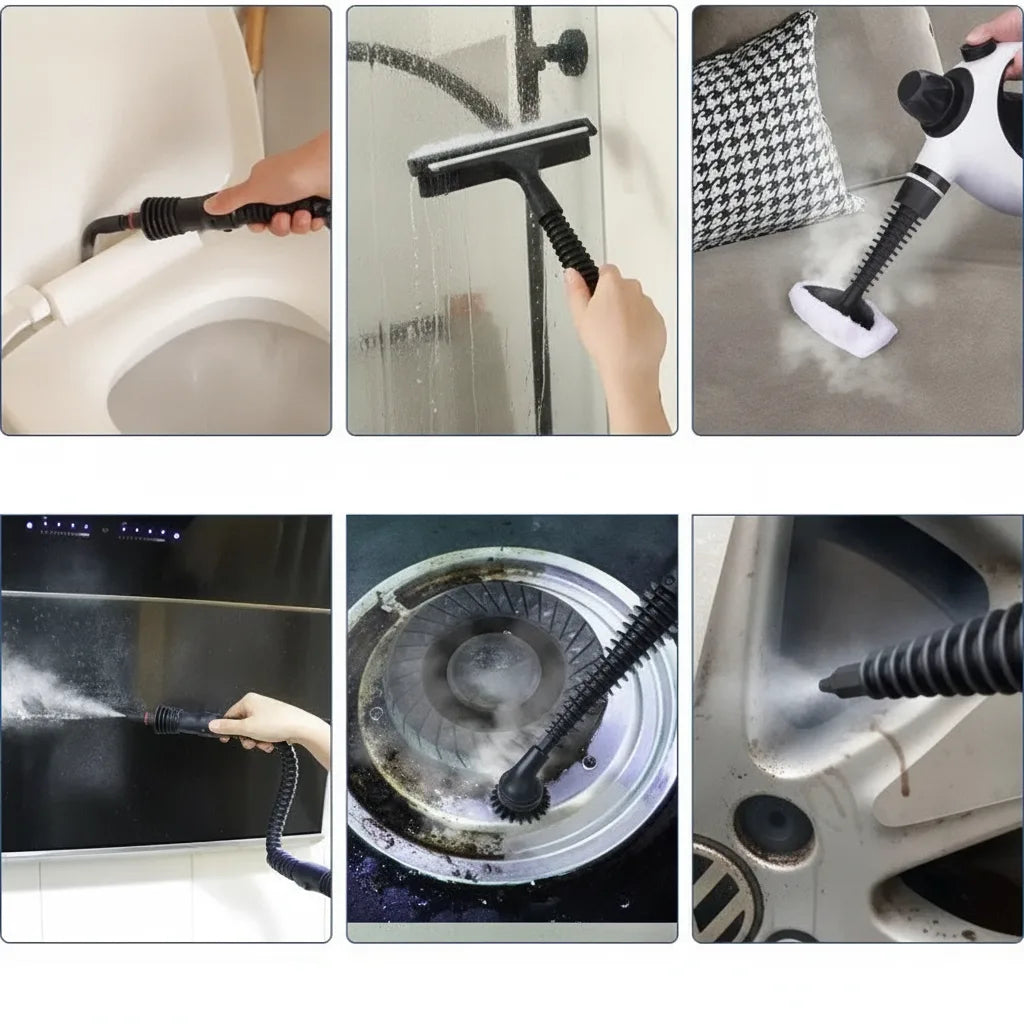 Handheld Steam Cleaner High-Pressure No Chemicals with 12 Accessories
