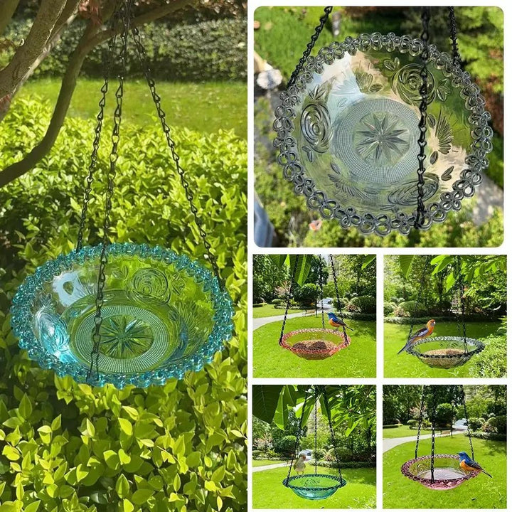 Hanging Bird Feeder Weather Resistant Garden Patio Tray