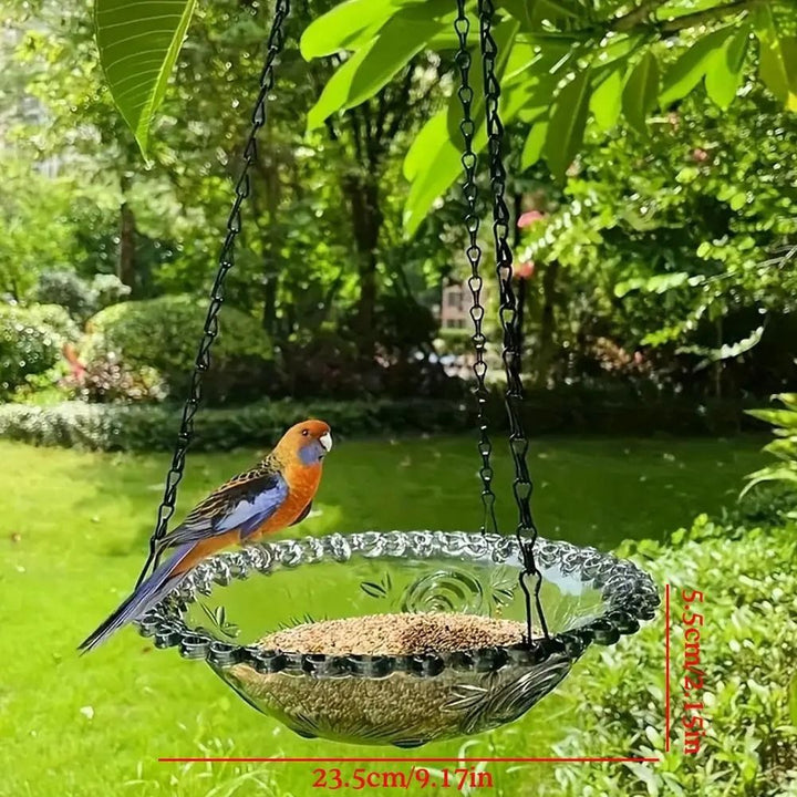 Hanging Bird Feeder Weather Resistant Garden Patio Tray