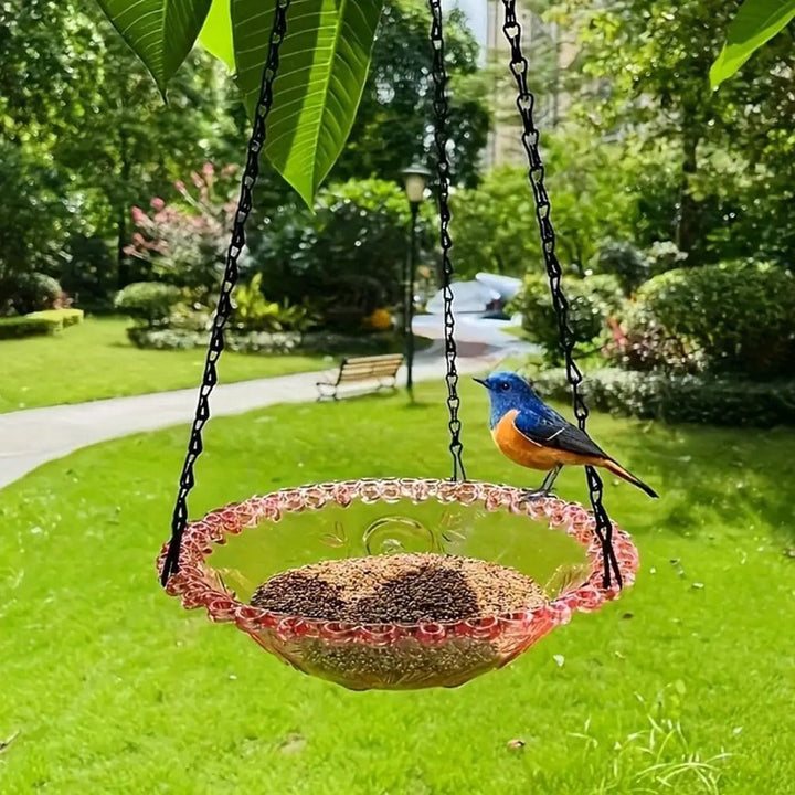 Hanging Bird Feeder Weather Resistant Garden Patio Tray
