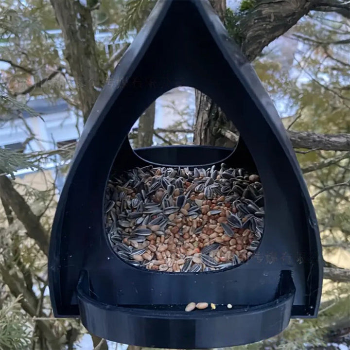 Hanging Bird Feeder Weatherproof Plastic Garden with Built-In Perch
