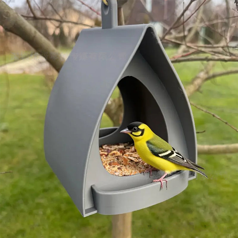Hanging Bird Feeder Weatherproof Plastic Garden with Built-In Perch