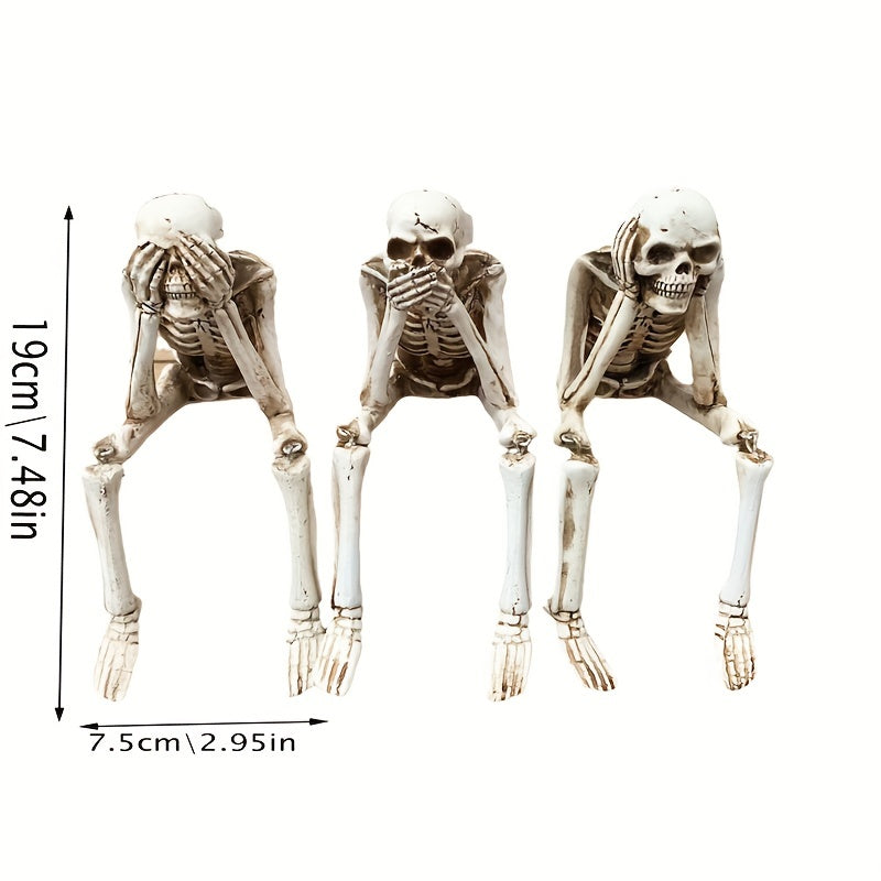Hanging Skeleton Decoration | Resin Halloween Easter Hanukkah Ornament | Weather Resistant Indoor Outdoor Garden Use