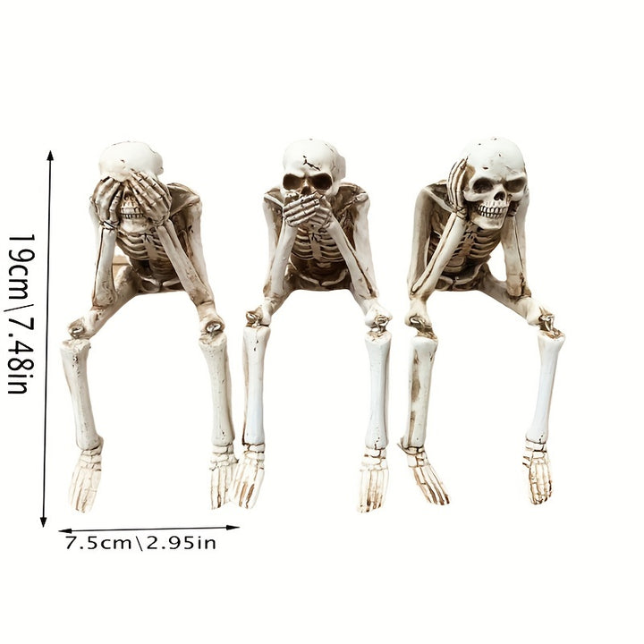 Hanging Skeleton Decoration | Resin Halloween Easter Hanukkah Ornament | Weather Resistant Indoor Outdoor Garden Use